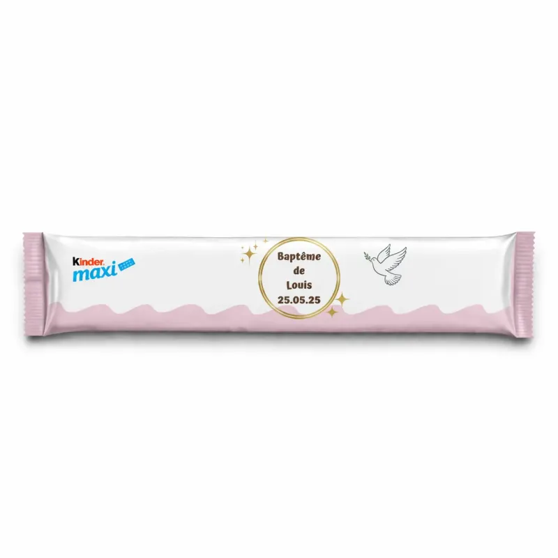 Kinder maxi douceur baptême colombe dorée