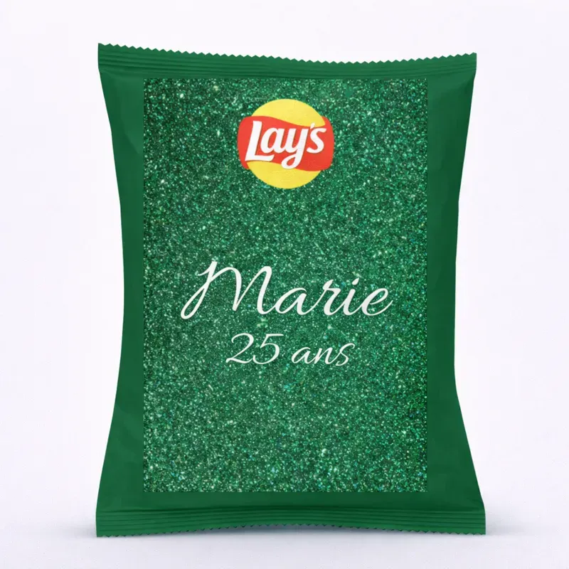 Chips Lay's éclat émeraude scintillant