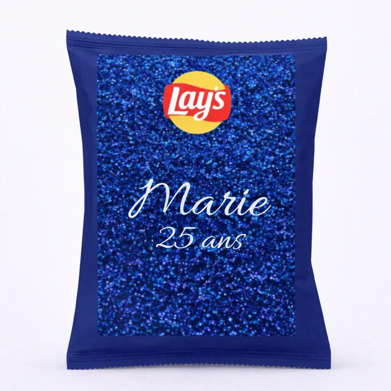 Chips Lay's éclat bleu scintillant