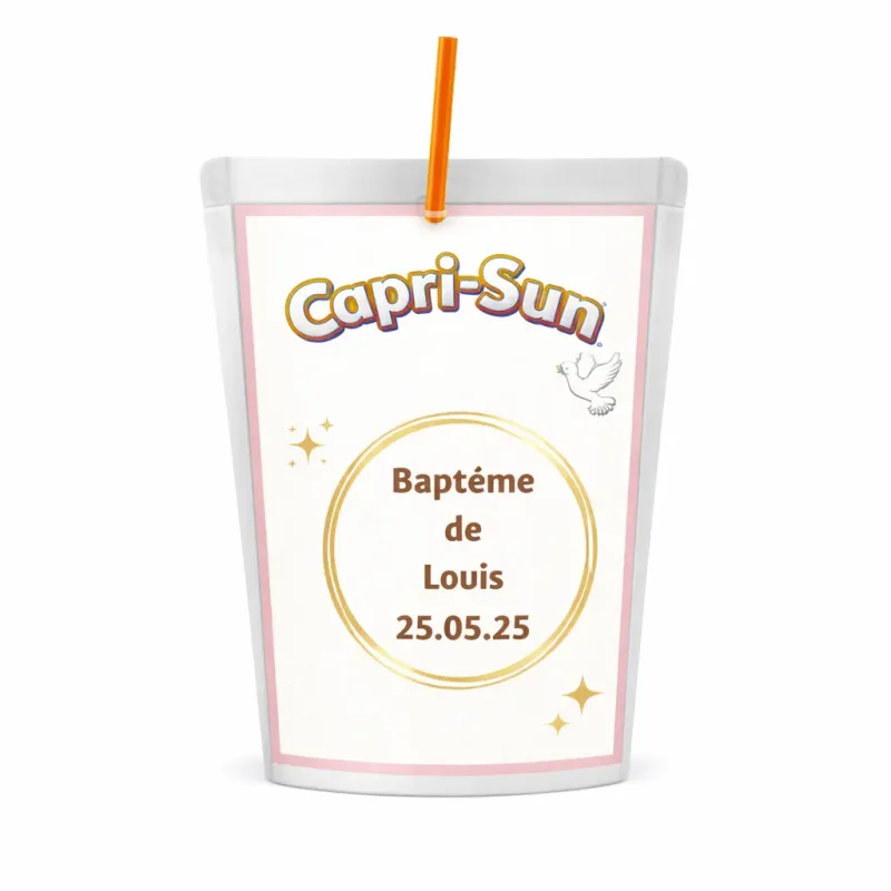 Capri-Sun douceur baptême colombe dorée