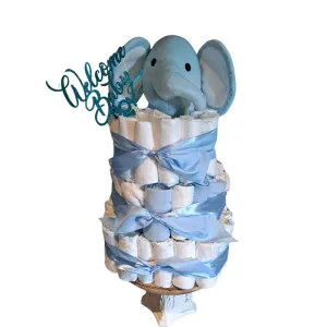 Gâteau de lange douceur bleutée pour naissance enchantée