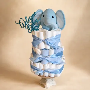 Gâteau de lange douceur bleutée pour naissance enchantée