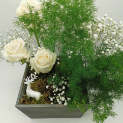 Charme végétal aux roses ivoire