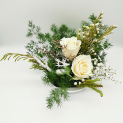 Douceur d’hiver aux roses ivoire