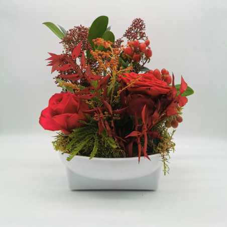 Éclat de Noël aux roses rouges