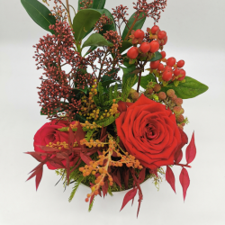 Éclat de Noël aux roses rouges