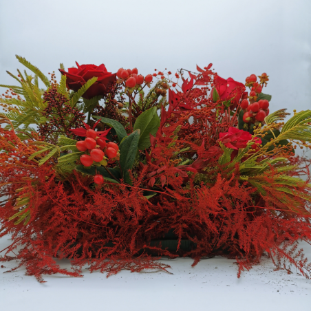 Rouge de Noël, centre de table aux éclats festifs