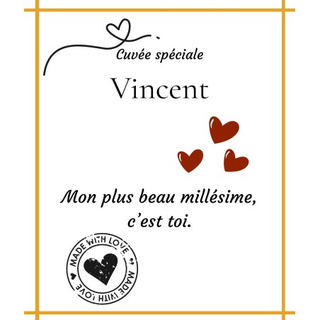Étiquette bouteille cuvée du cœur