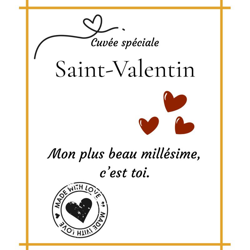 Étiquette bouteille cuvée du cœur