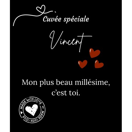 Étiquette bouteille un millésime à ton nom