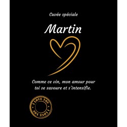 Étiquette bouteille un amour à savourer