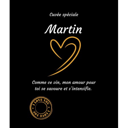 Étiquette bouteille un amour à savourer