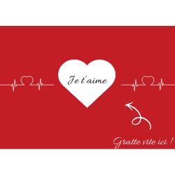 Carte à gratter cœur battant, je t’aime sans détour