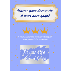 Carte à gratter annonce grand frère couronne magique