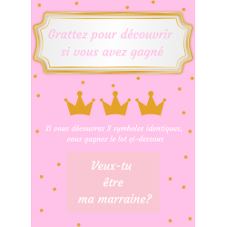 Carte à gratter question magique pour une marraine