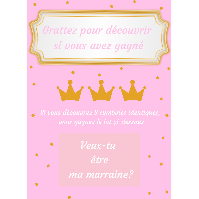 Carte à gratter question magique pour une marraine