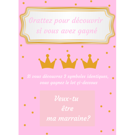 Carte à gratter question magique pour une marraine
