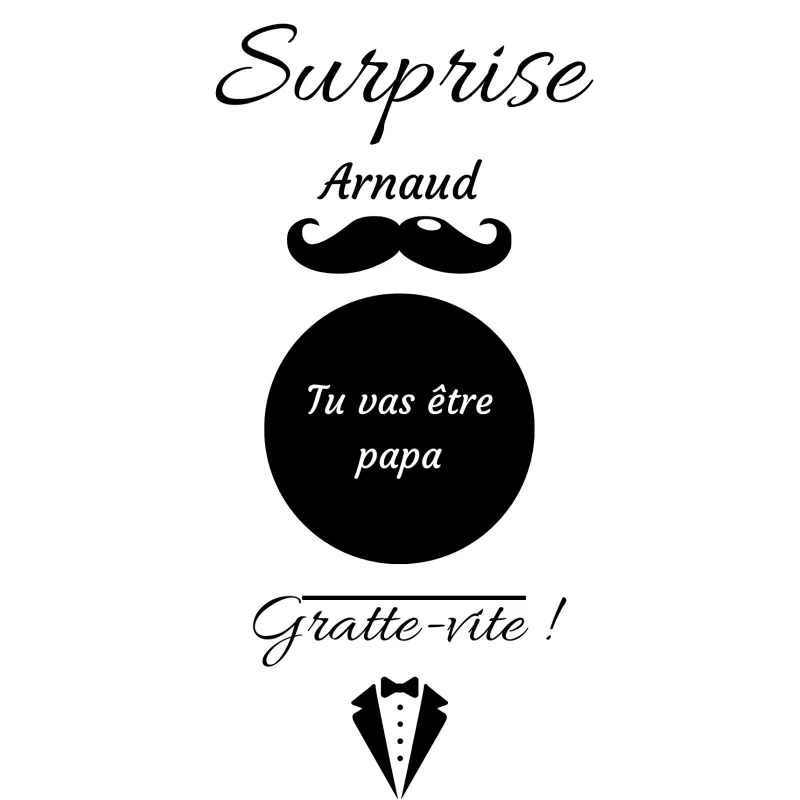 Carte à gratter une annonce tout en élégance