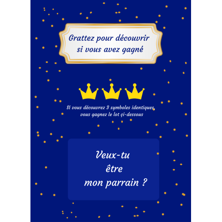 Carte à gratter une surprise pour demander un parrain