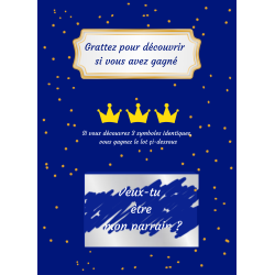 Carte à gratter une surprise pour demander un parrain