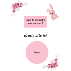 Carte à gratter le secret d’un joli prénom