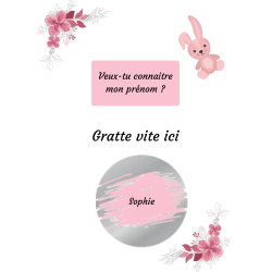 Carte à gratter le secret d’un joli prénom