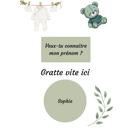 Carte à gratter le secret d’un prénom naturel