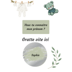 Carte à gratter le secret d’un prénom naturel