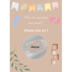 Carte à gratter un secret aux tons naturels