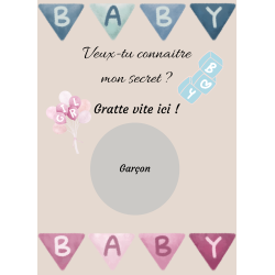 Carte à gratter un secret tout en douceur