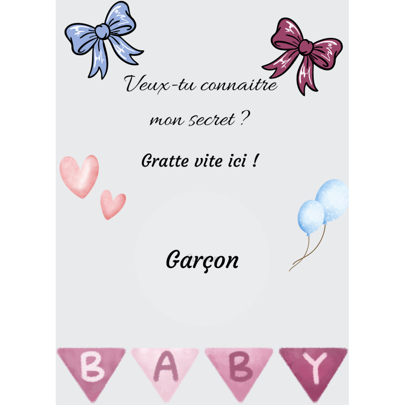 Carte à gratter un secret tout en élégance