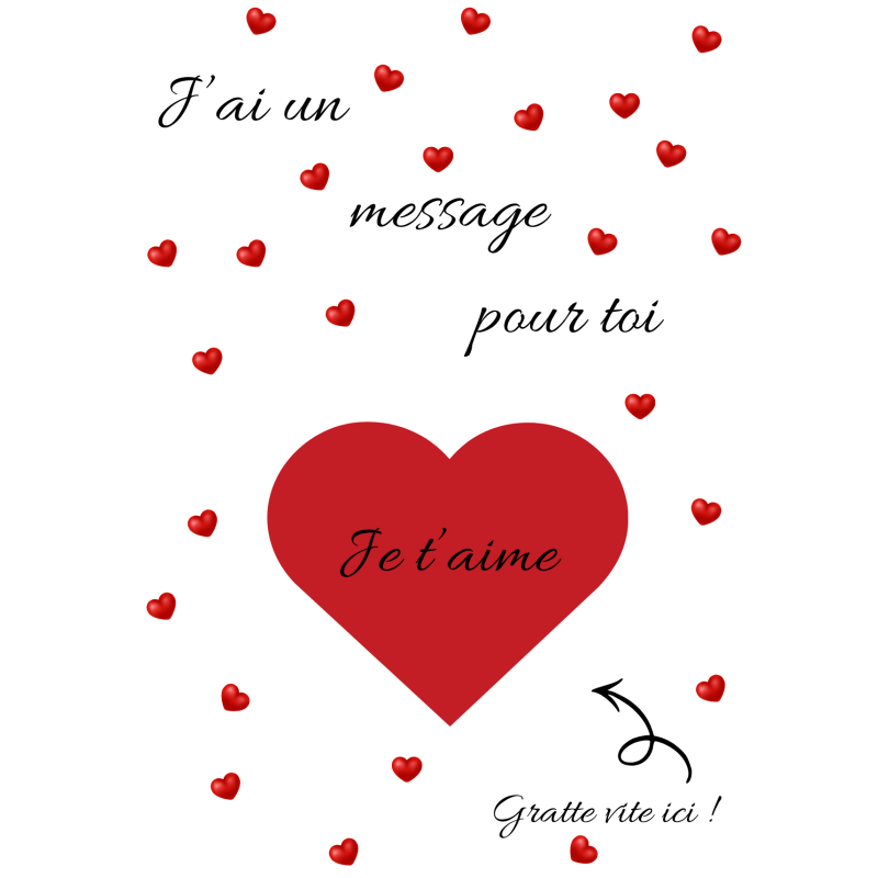 Carte à gratter j’ai un message pour toi
