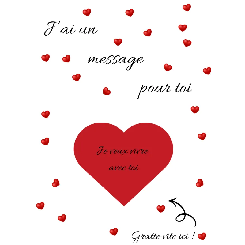 Carte à gratter j’ai un message pour toi