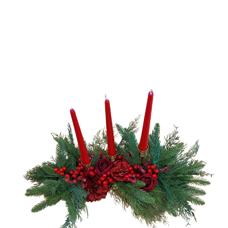 Élégance de Noël aux bougies rouges