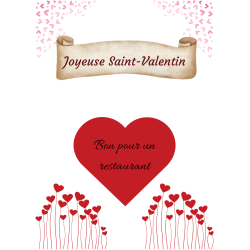 Carte à gratter joyeuse Saint-Valentin, bon pour un restaurant
