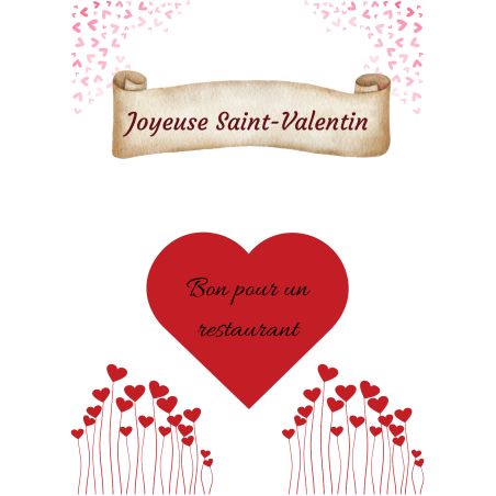 Carte à gratter joyeuse Saint-Valentin, bon pour un restaurant