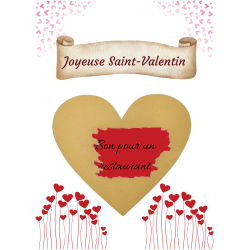 Carte à gratter joyeuse Saint-Valentin, bon pour un restaurant