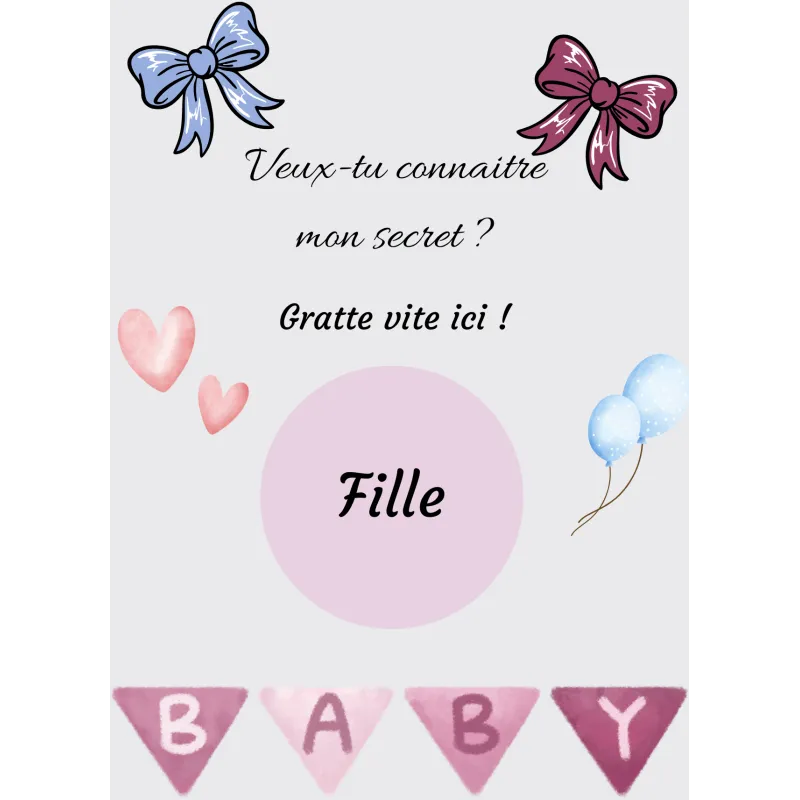 Carte à gratter un secret tout en élégance