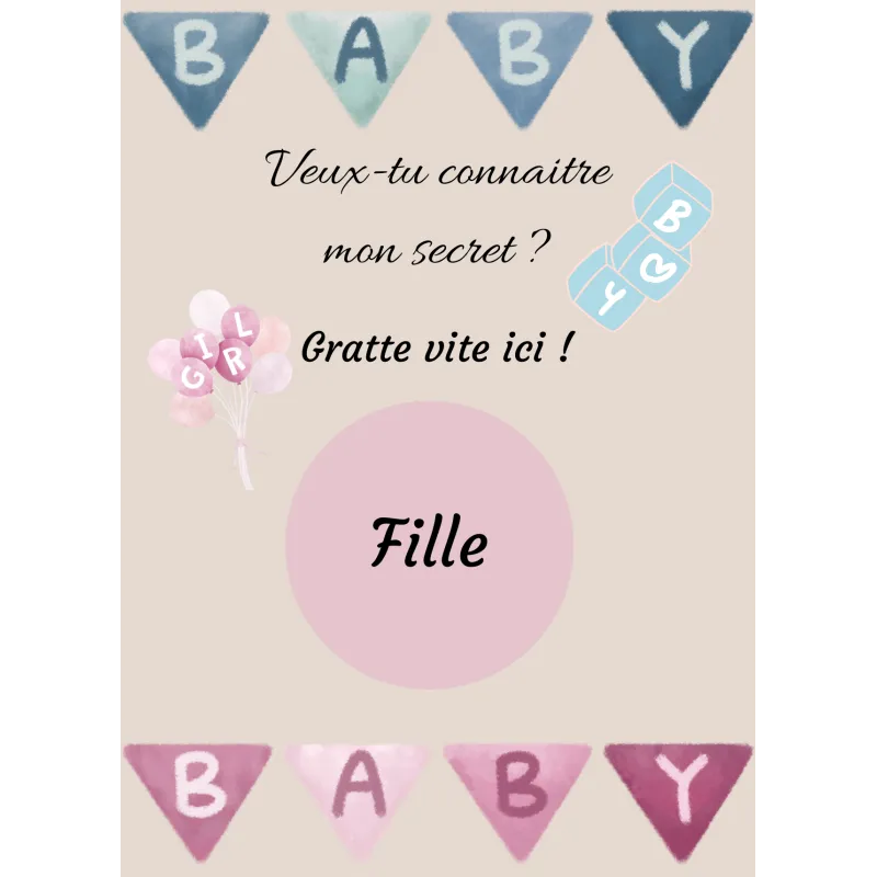 Carte à gratter un secret tout en douceur