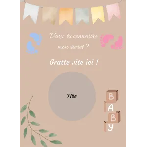 Carte à gratter un secret aux tons naturels