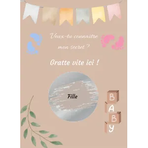 Carte à gratter un secret aux tons naturels