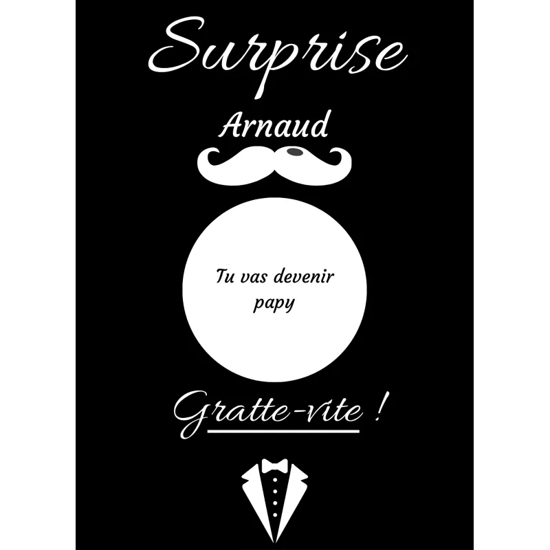 Carte à gratter élégante pleine de complicité