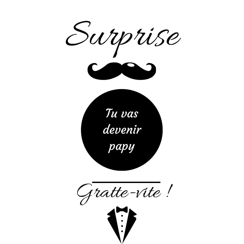 Carte à gratter une annonce tout en élégance