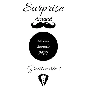 Carte à gratter une annonce tout en élégance