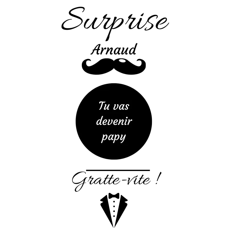 Carte à gratter une annonce tout en élégance