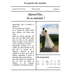 La gazette des mariés, une page d’amour à encadrer