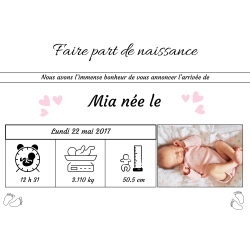Faire-part de naissance douceur intemporelle