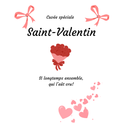 Étiquette bouteille personnalisée Un bouquet d’amour à partager