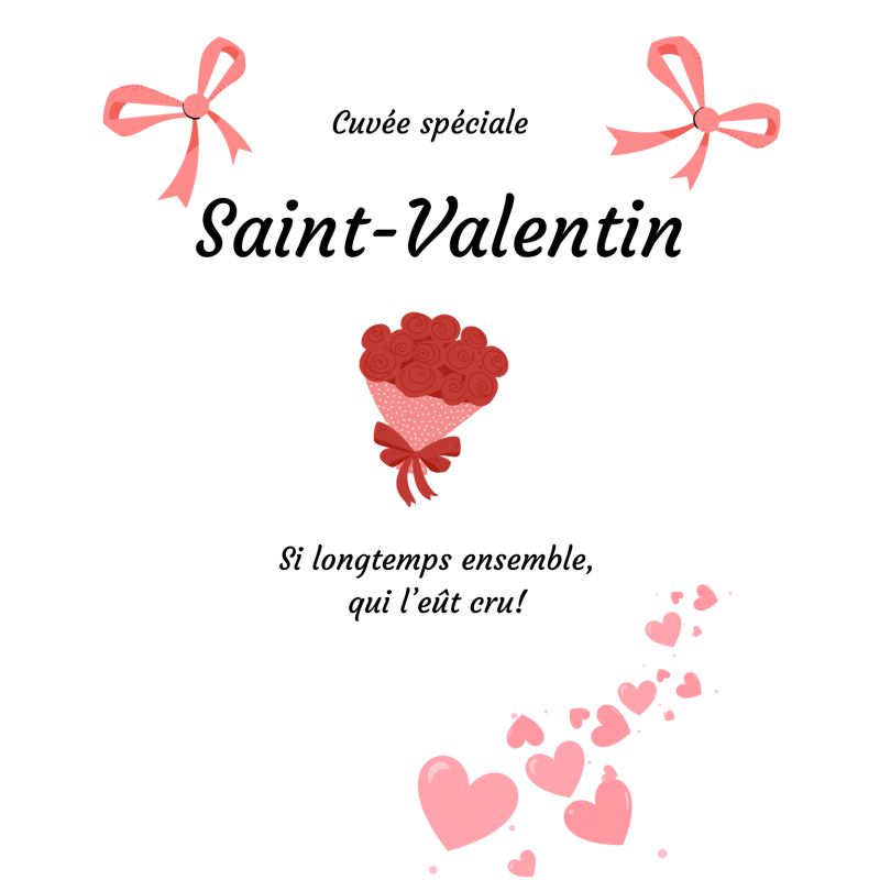 Étiquette bouteille personnalisée Un bouquet d’amour à partager