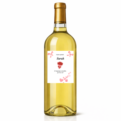 Étiquette bouteille personnalisée Un bouquet d’amour à partager
